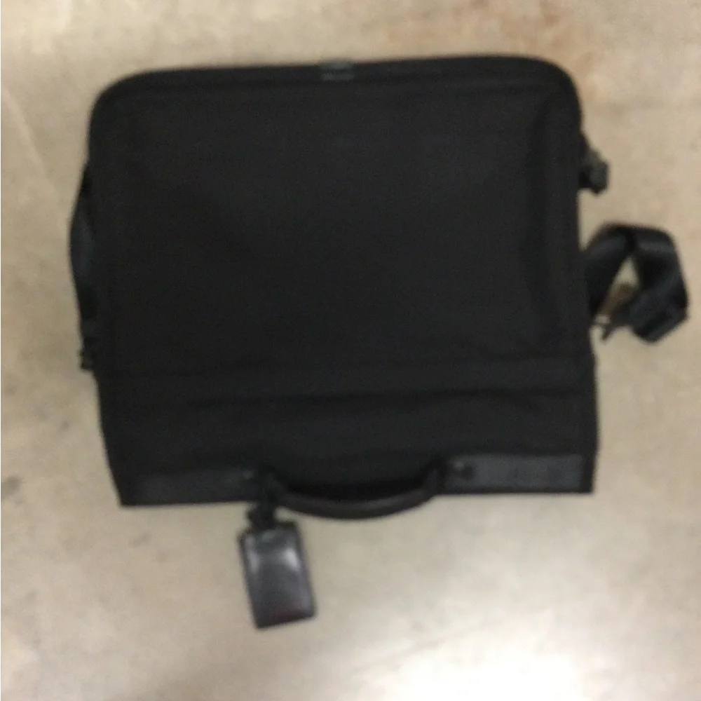Men's Black Messenger Briefcase with Adjustable Strap